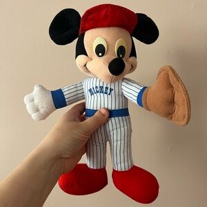Vintage Disney Mickey Mouse Baseball Plush - Disney Sports Doll